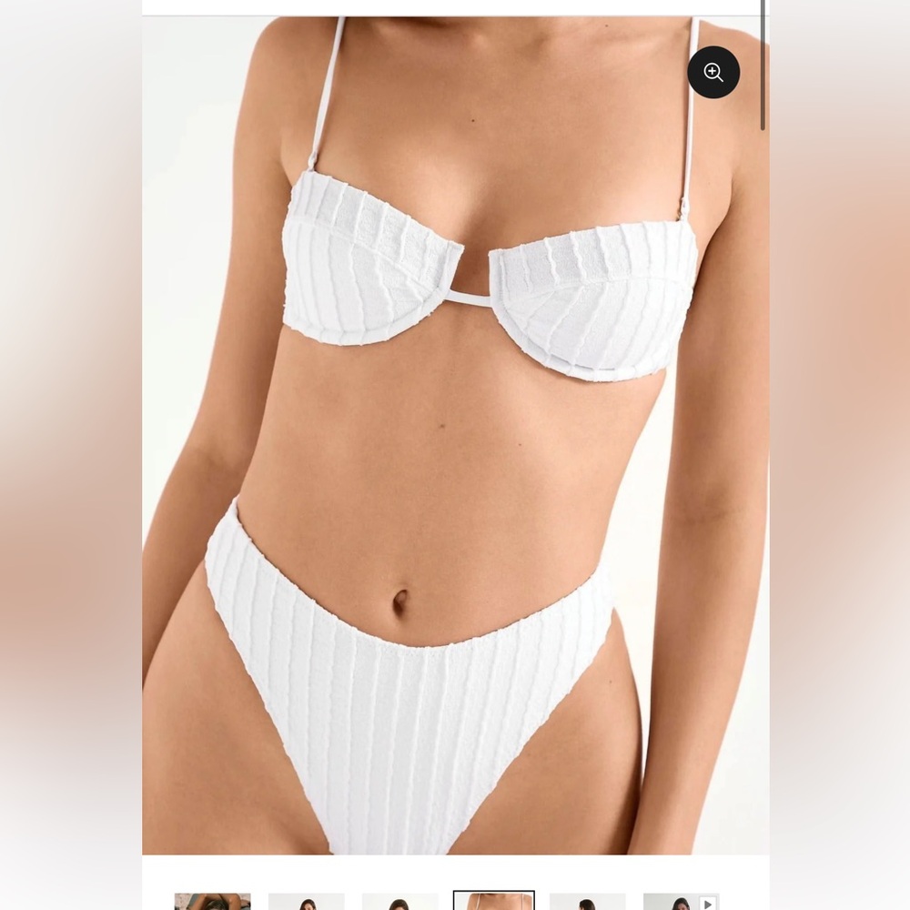White Textured Bikini Set
